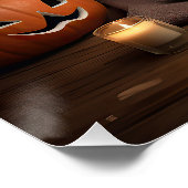 Poster Lhasa Apso Citrouille Halloween effrayant (Coin)