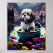 Poster Lhassa Apso sur une rame : une aventure Pittoresqu (Devant)