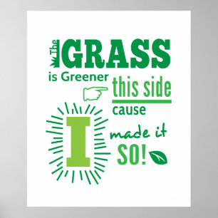 Poster L'herbe est plus verte de ce côté Citation