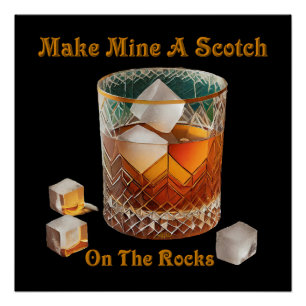 Poster L'Heure Du Cocktail Faire De Moi Un Scotch Sur Les