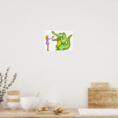 Poster L'heure du déjeuner du crocodile. (Cuisine)