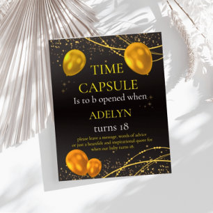 Poster "L'heure du premier anniversaire du bébé noir et o