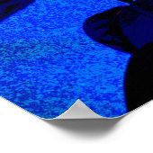 Poster L'Hibiscus Iridescendant Fleur Bleu rose (Coin)