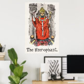 Poster L'Hierophant Majeure Arcana Tarot Carte Peinture (Bureau à domicile)