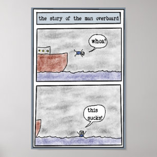 Poster l'histoire de l'homme par-dessus bord