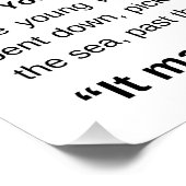 Poster L'Histoire De Starfish, Poème De Starfish. (Coin)