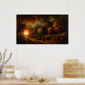 Poster 'L'hiver arrive' Peinture Vintage (Cuisine)