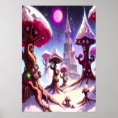 Poster L'hiver dans la forêt de champignons | AI Art Post (Devant)
