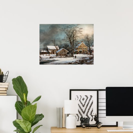 Poster L'hiver dans le pays, Un froid matin Archival Pr (Bureau à domicile)