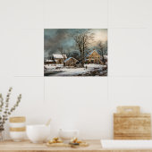 Poster L'hiver dans le pays, Un froid matin Archival Pr (Cuisine)