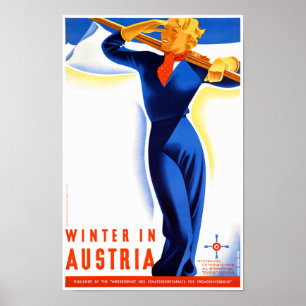 Poster L'hiver en Autriche Restauration de l'affiche Vint