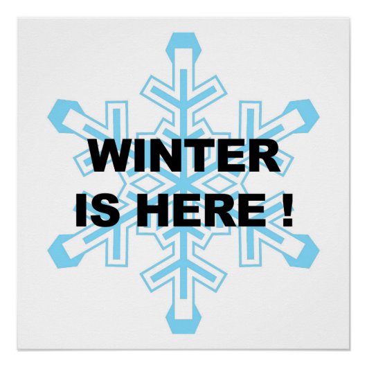 Poster L'hiver est là, flocon de neige libéral (Devant)