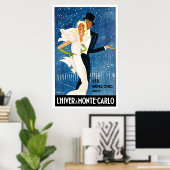 Poster L'Hiver Monte Carlo Monaco Vintage (Bureau à domicile)