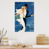 Poster L'Hiver Monte Carlo Monaco Vintage voyage (Cuisine)