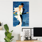 Poster L'Hiver Monte Carlo Monaco Vintage voyage (Bureau à domicile)