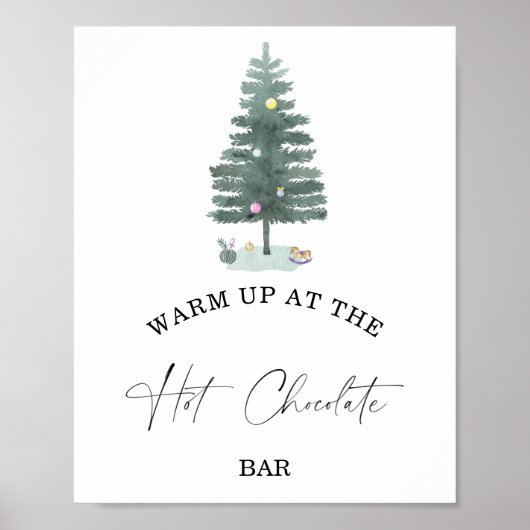 Poster L'hiver Réchauffez-vous au Hot Chocolate bar Poste (Devant)