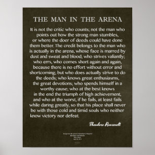 Poster L'homme dans la citation d'arène par Theodore