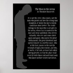 Poster L'homme dans l'arène gris sur noir 20 X 29