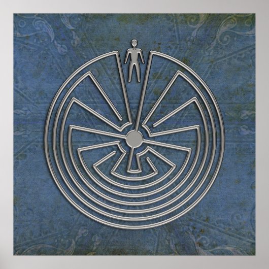 Poster L'homme dans le Maze - argent (Devant)