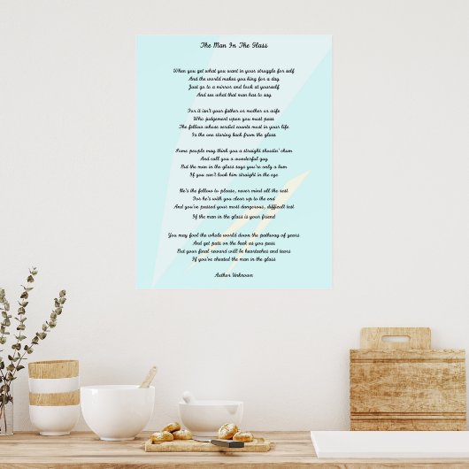 Poster L'Homme Dans Le Verre (Cuisine)