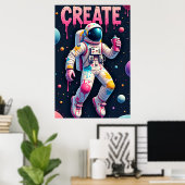Poster L'Homme de l'Espace Graffiti (Bureau à domicile)