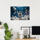 Poster L'homme de l'espace mur dans l'espace (Bureau à domicile)