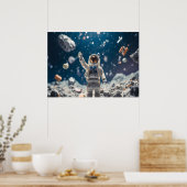 Poster L'homme de l'espace mur dans l'espace (Cuisine)