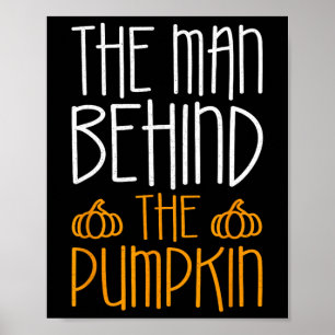 Poster L'Homme Derrière La Saison D'Automne Citrouille