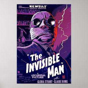 Poster L'Homme invisible Classic Horror Monster Film TS