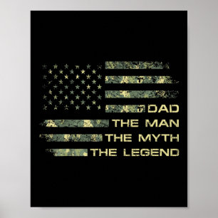 Poster L'Homme Le Mythe La Légende Fête des pères Camo Us