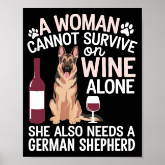 Poster L'homme ne peut survivre au vin seul, il a besoin