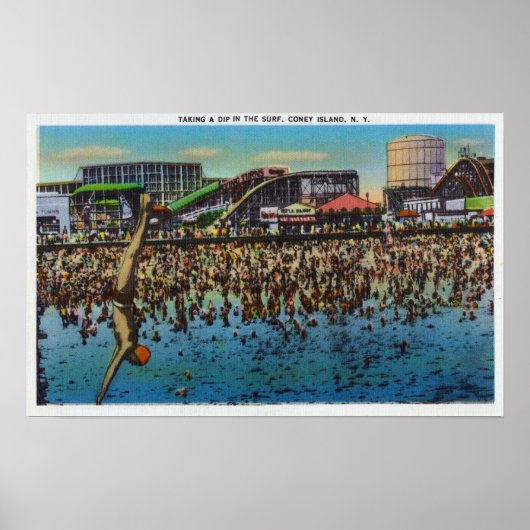 Poster L'homme plonger et plonger dans le Surf (Devant)