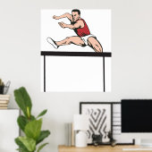 Poster L'homme saut des obstacles (Bureau à domicile)