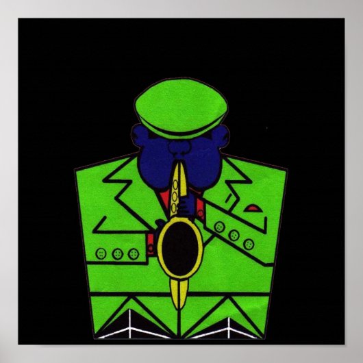 Poster L'homme saxophone (Devant)