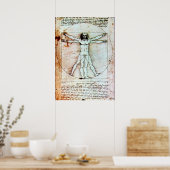 POSTER L'HOMME VITRUVIEN (Cuisine)
