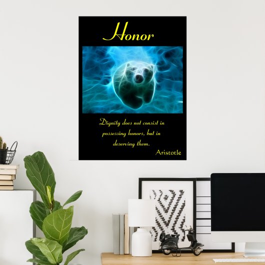 Poster L'honneur illumine l'air radiant de l'ours polaire (Bureau à domicile)