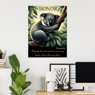 Poster L'honneur prospère dans le repos Serene Koala