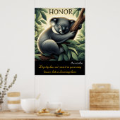 Poster L'honneur prospère dans le repos Serene Koala (Cuisine)
