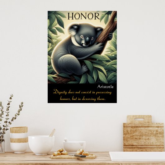 Poster L'honneur prospère dans le repos Serene Koala (Cuisine)