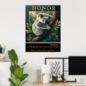 Poster L'honneur réside dans la tranquillité de Koala (Bureau à domicile)