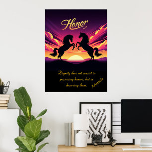 Poster L'honneur s'envole avec la grâce audacieuse du cou