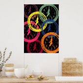 Poster l'horloge - sombre (Cuisine)