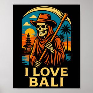 Poster Li Indonésie J'aime Li Vintage Femmes Surfs Up