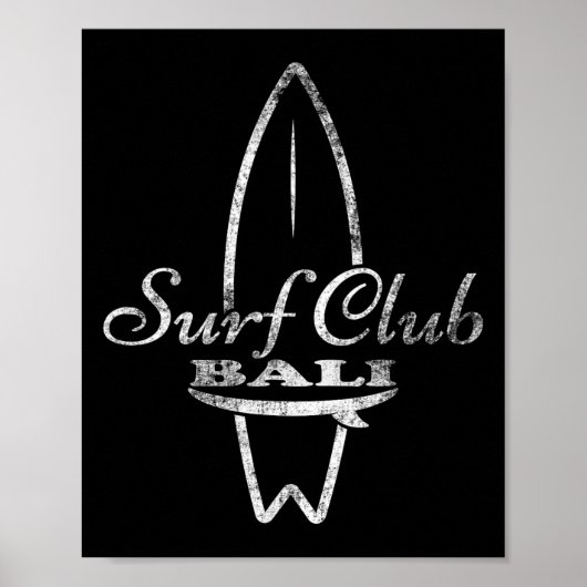Poster Li, Surf Club Retro Planche de Surf (Devant)
