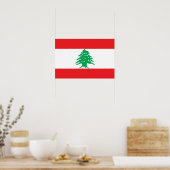 Poster Liban - Drapeau libanais (Cuisine)