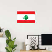 Poster Liban - Drapeau libanais (Bureau à domicile)