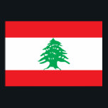 Poster Liban - Drapeau libanais<br><div class="desc">Drapeau national du Liban Le drapeau national libanais a trois bandes horizontales en rouge et blanc, et au centre se trouve un cèdre vert. Il a été adopté en 1943, et a un ratio 2:3. Notez que toute distorsion dans l'image d'aperçu est causée par des artefacts de compression et ne...</div>
