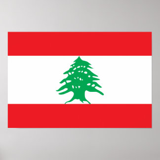 Poster Liban - Drapeau libanais
