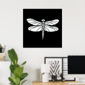 Poster libellule blanche (Bureau à domicile)