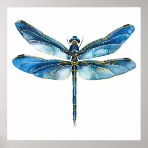Poster libellule bleue
